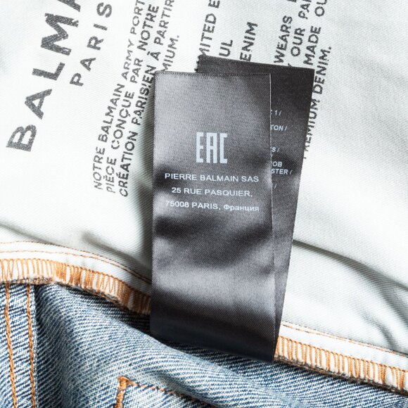 Balmain Blue Ripped Cotton Denim Jean Shorts - Mens Size 31 - NWT - Picture 14 of 14